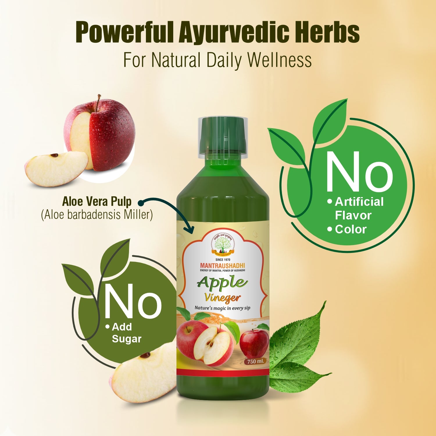 MANTRAUSHADHI APPLE VINEGER 750ML