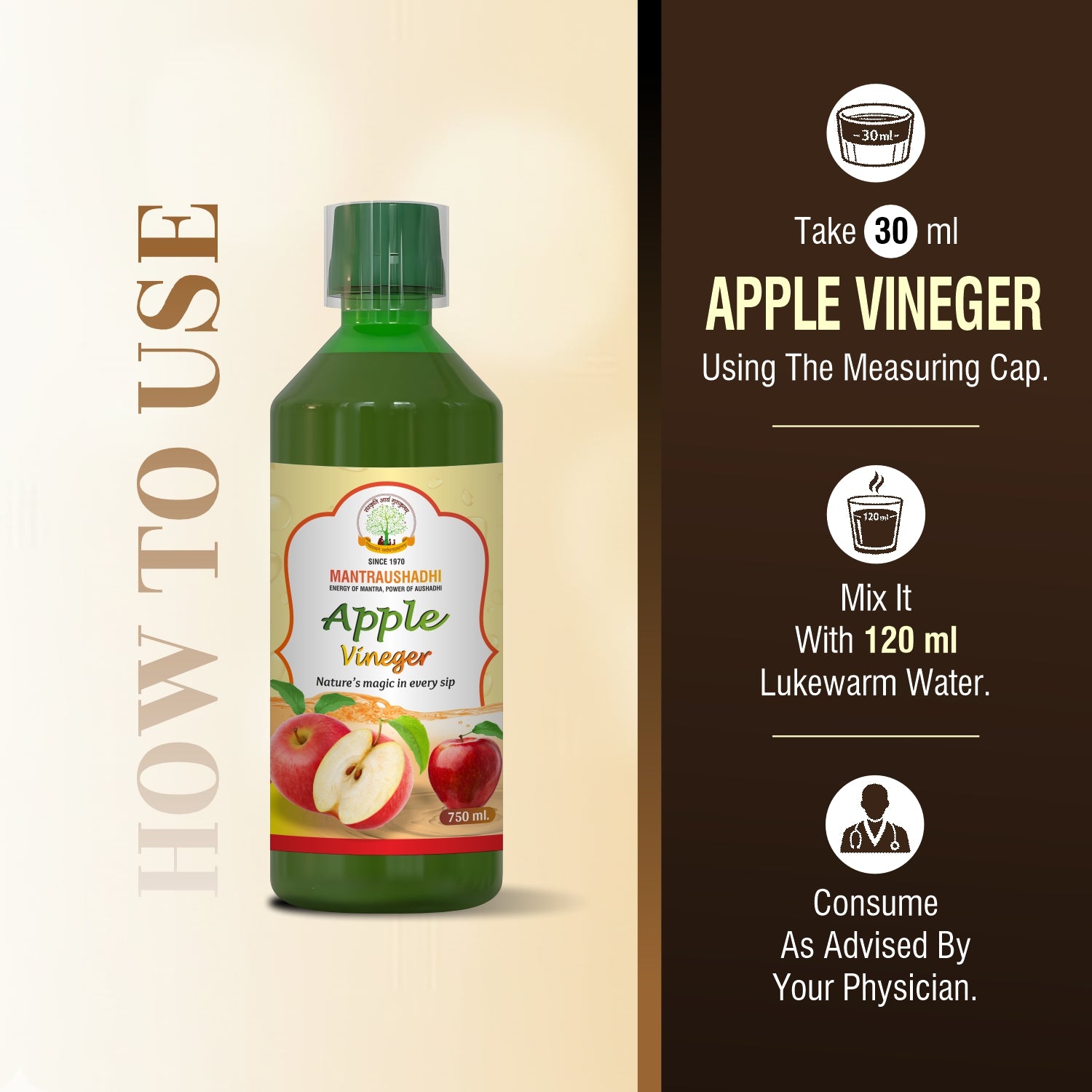 MANTRAUSHADHI APPLE VINEGER 750ML