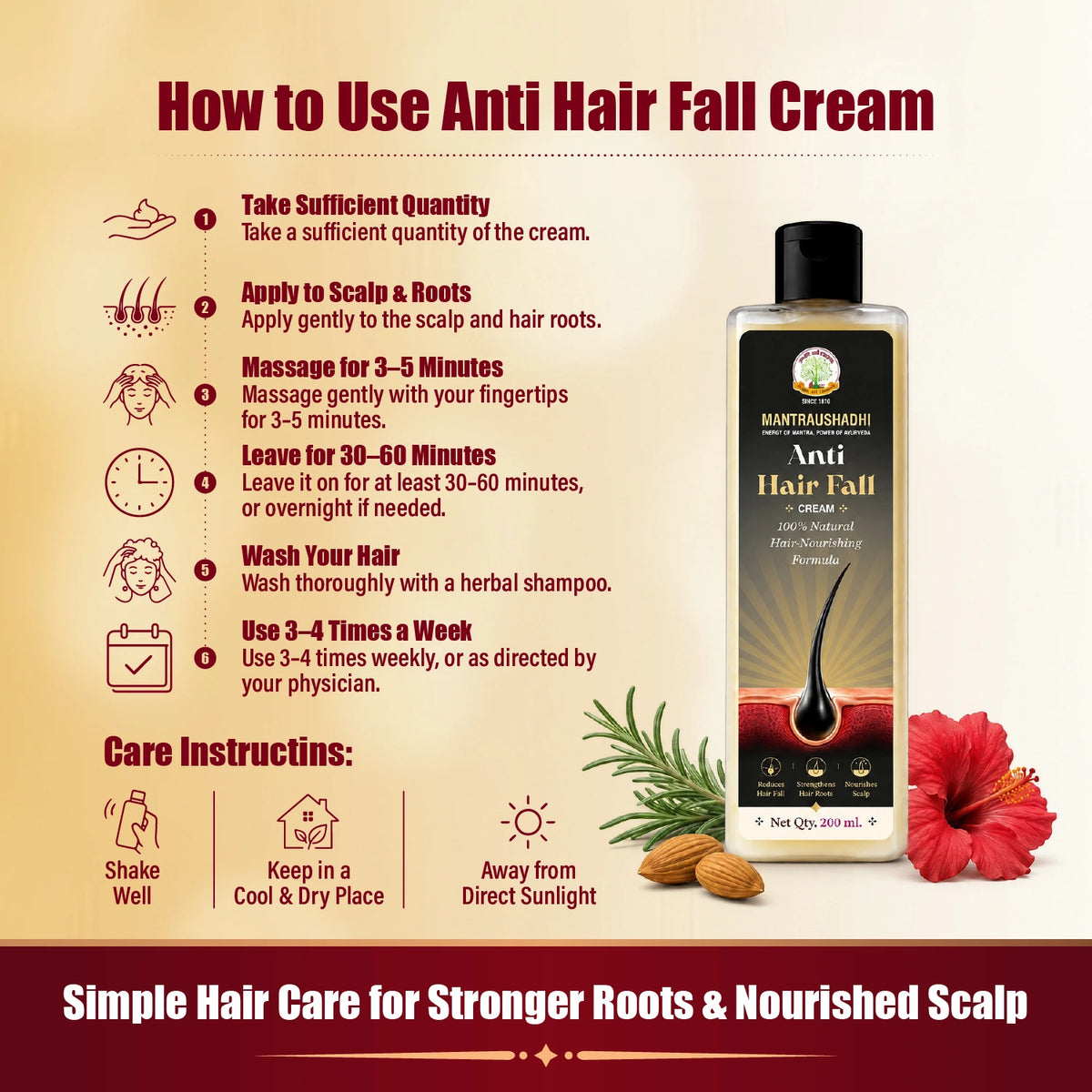 Mantraushadhi Anti Hair Fall Cream 200 ml
