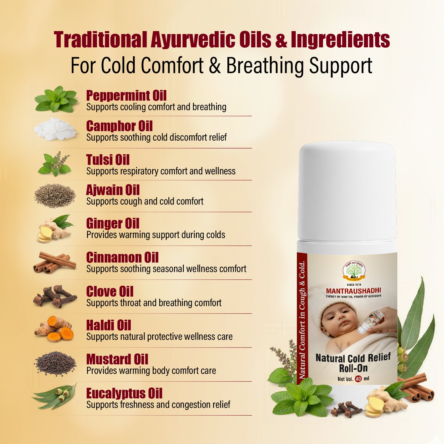 MANTRAUSHADHI BALRAKSHA COLD RELIF ROLL ON 40ML